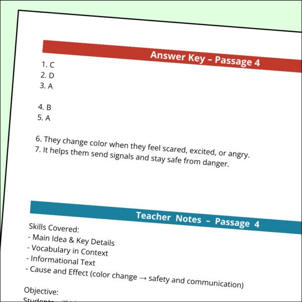 3rd Grade Animal Reading Comprehension Worksheets | 10 Passages & Answer Keys
