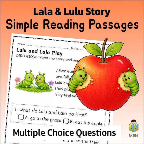 TPT603-G8-Secrets in the Windmill Kindergarten Apple Reading Comprehension Worksheets | 5 Stories & Answer Keys
