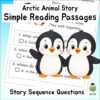Kindergarten Penguin Reading Comprehension Worksheets | 5 Short Stories & Answer Keys