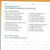 4th Grade Animal Survival Reading Comprehension | 10 Passages