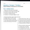 4th Grade Space Reading Comprehension Worksheets | 10 Passages & Answer Keys