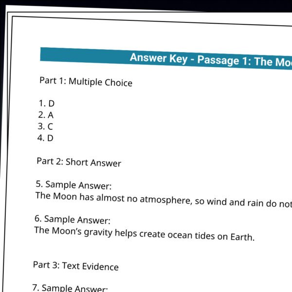 4th Grade Space Reading Comprehension Worksheets | 10 Passages & Answer Keys