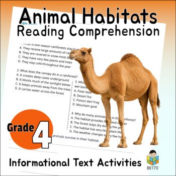 4th Grade Ocean Animals Reading Comprehension Worksheets | 10 Passages & Answer Keys