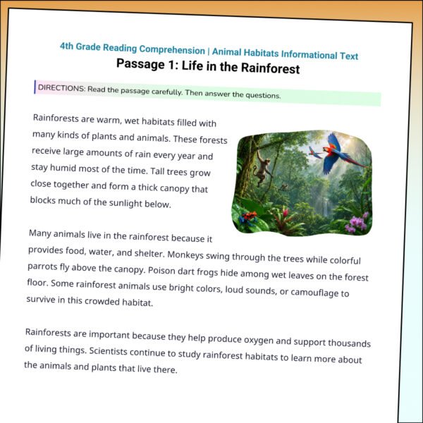 TPT603-G8-Secrets in the Windmill 4th Grade Ocean Animals Reading Comprehension Worksheets | 10 Passages & Answer Keys