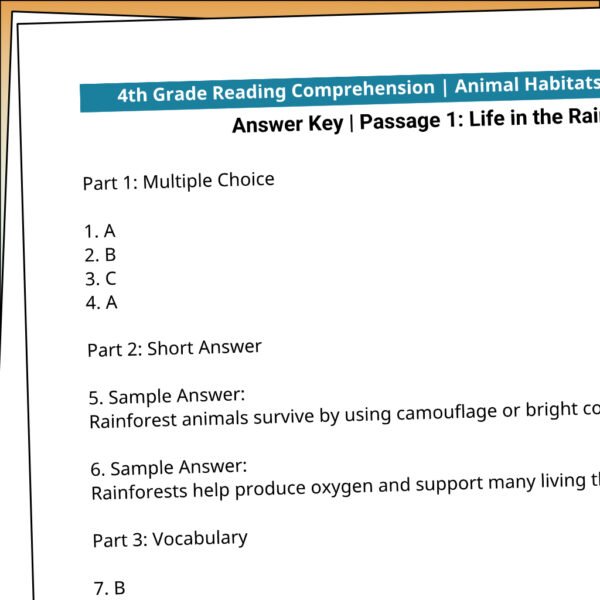 TPT603-G8-Secrets in the Windmill 4th Grade Ocean Animals Reading Comprehension Worksheets | 10 Passages & Answer Keys
