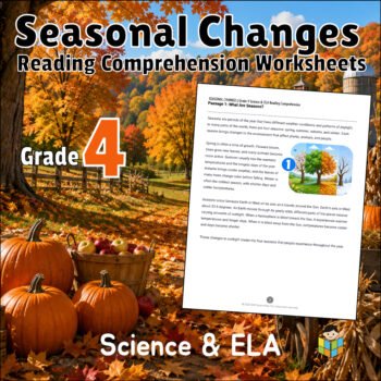 4th Grade Seasonal Changes Reading Comprehension Worksheets | 10 Passages