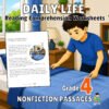 4th Grade Daily Life Reading Comprehension Worksheets | 10 Passages & Answer Keys