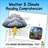 4th Grade Weather and Climate Reading Comprehension Worksheets | 10 Science Passages