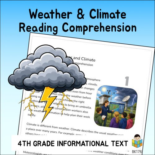 4th Grade Weather and Climate Reading Comprehension Worksheets | 10 Science Passages