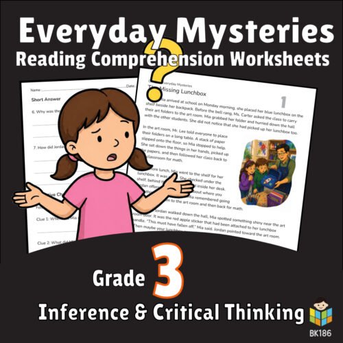 3rd Grade Detective Reading Comprehension Worksheets | Clues, Inference & Conclusions