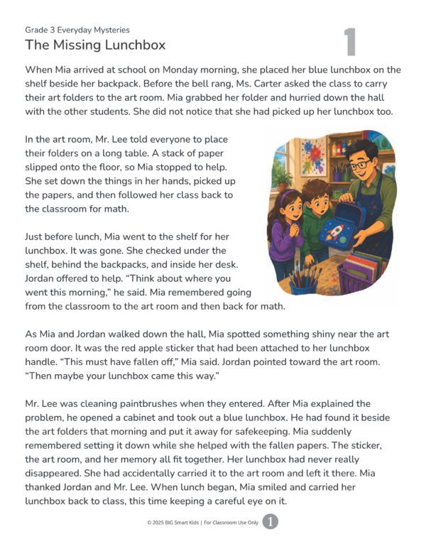 3rd Grade Detective Reading Comprehension Worksheets | Clues, Inference & Conclusions