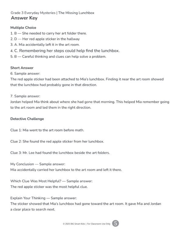 3rd Grade Detective Reading Comprehension Worksheets | Clues, Inference & Conclusions
