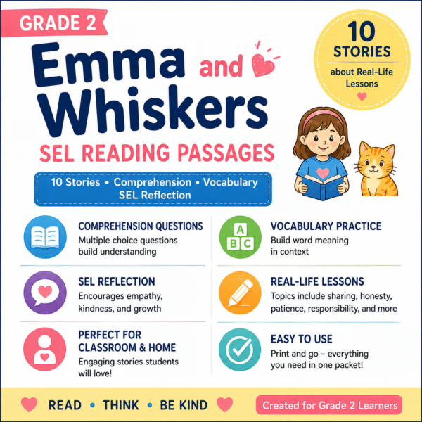 2nd Grade Reading Comprehension & SEL Activities | Kindness, Empathy & Character Skills