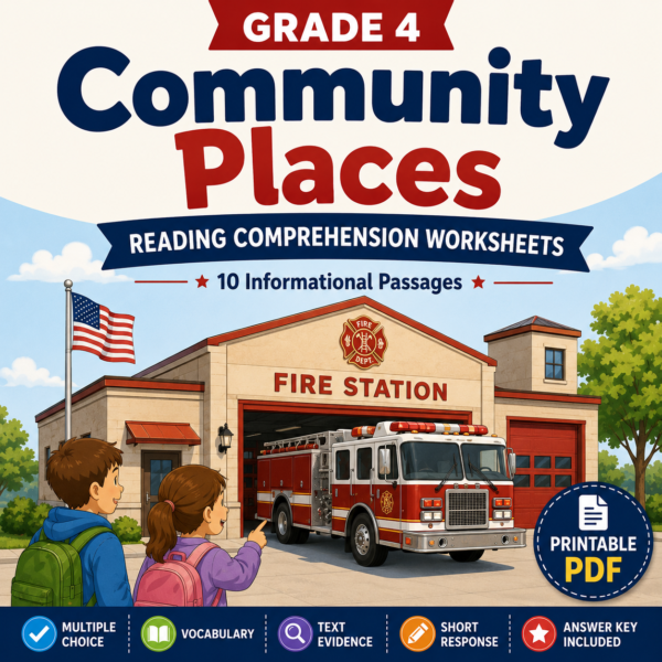 Grade 4 Community Places Reading Comprehension