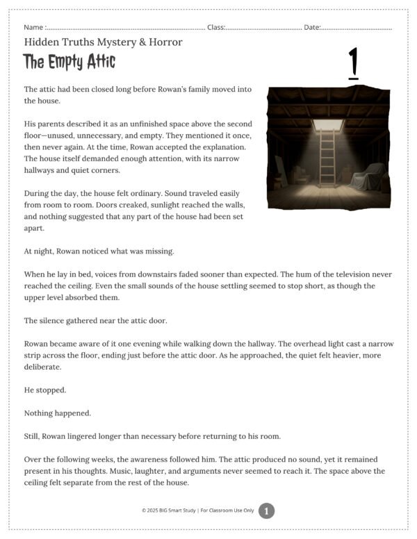 TPT661 Psychological Mystery Reading Worksheets for 9th–10th Grade | Suspense Stories & Literary Analysis