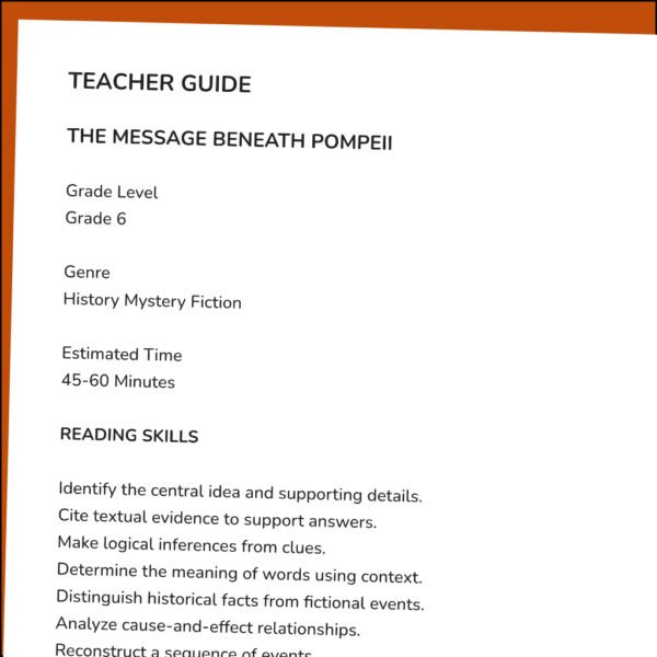 6th Grade Ancient Rome History Mystery Reading Comprehension | Pompeii
