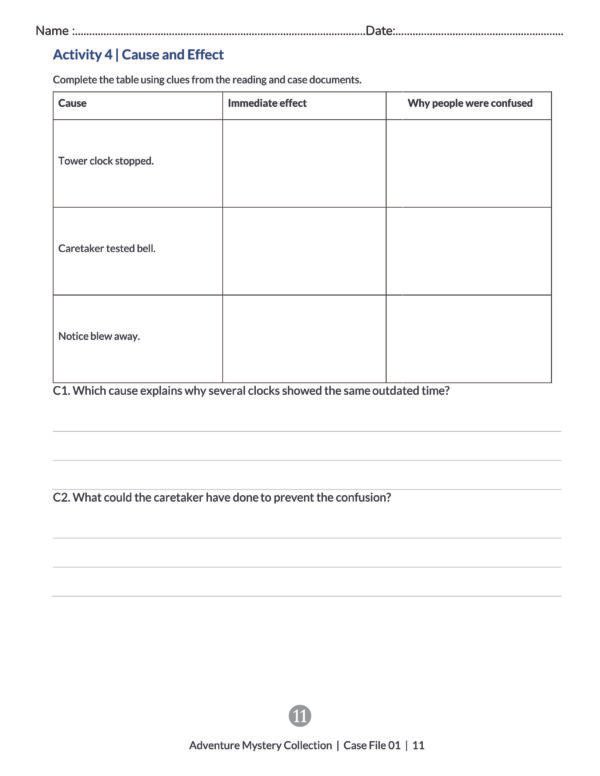 The Village That Lost an Hour | Grades 4–5 Mystery Reading Comprehension