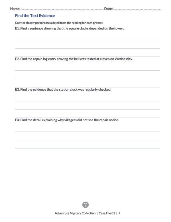 The Village That Lost an Hour | Grades 4–5 Mystery Reading Comprehension